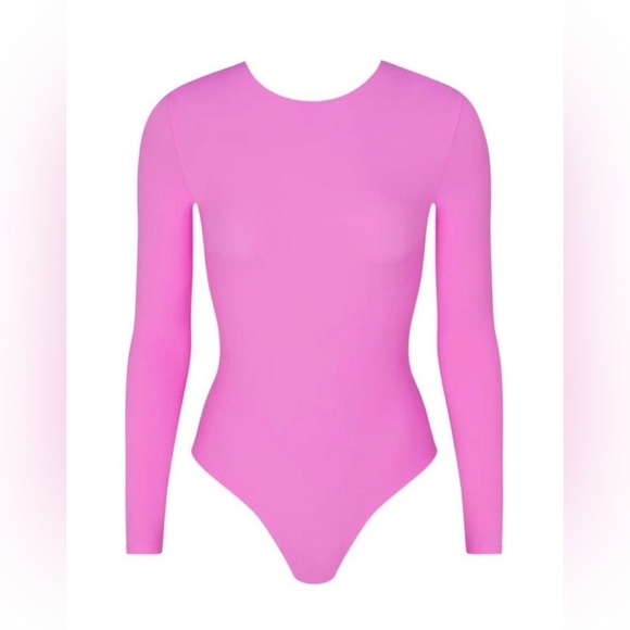 NWT Skims Fits Everybody Low Back Bodysuit ~ Neon Orchid ~ Medium ~ SOLD OUT 💗 - Picture 3 of 6